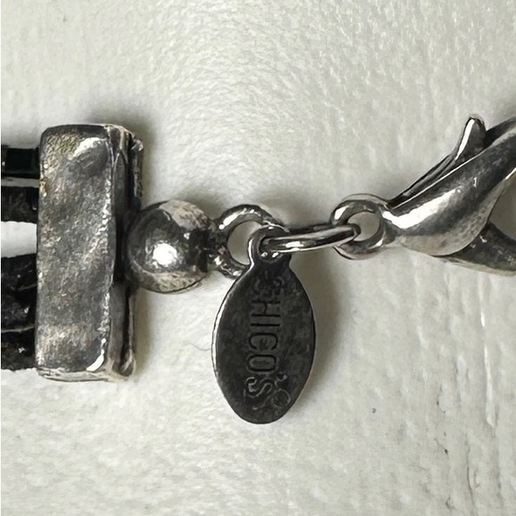 Chico’s Elegant Silver and Black Necklace - Picture 2 of 2